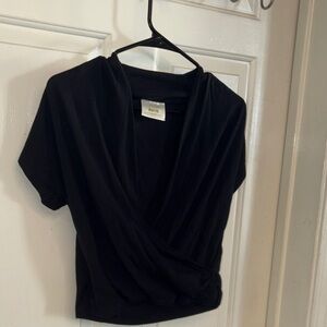 Maeve Black Wrap Blouse